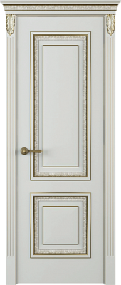 Межкомнатная дверь Арбат Л34 Эмаль, RAL 7035 + патина золото, 600/700/800/900*2000 мм.